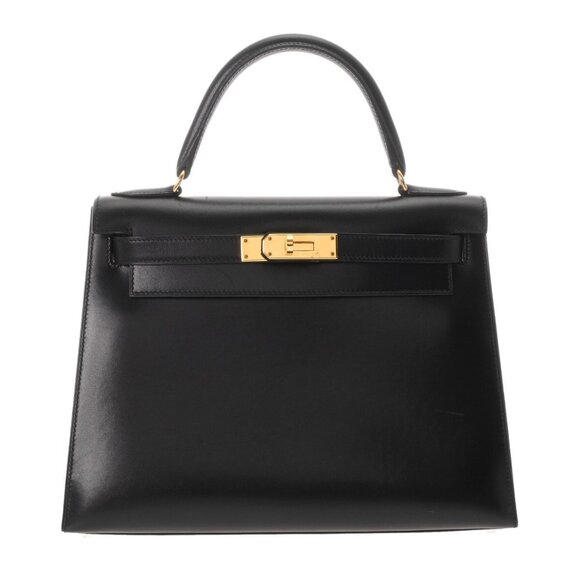 HERMES Kelly 28 Outer stitch 2WAY Black/Noir hand bag - Picture 1 of 10